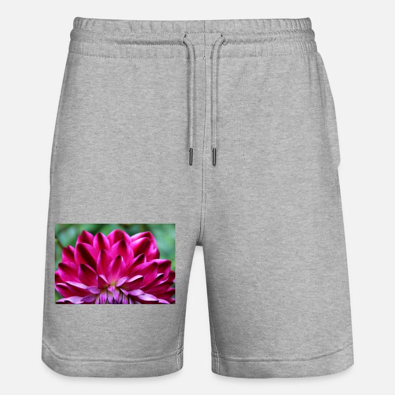 Dahlia Fleur Rouge, Fleur - Short de jogging bio TRAINER Stanley/Stella unisexe - gris chiné