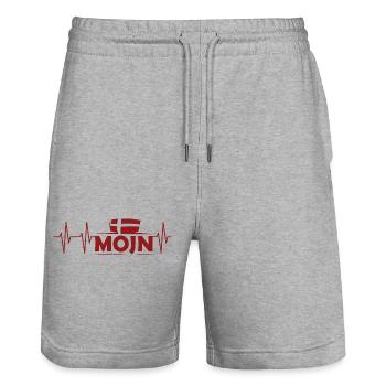pouls mojn dansk moin danemark symbole heartbeat - Short de jogging bio TRAINER Stanley/Stella unisexe - gris chiné - Devant - Nik (191cm) & Marisol (170cm)