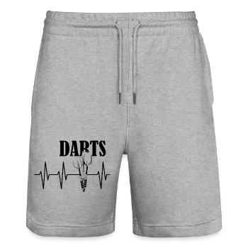 darts puls herzschlag Dart Symbol Pfeile Pfeil - Stanley/Stella Unisex Bio Joggingshorts Trainer  - Grau meliert - Vorne - Nik (191cm) & Marisol (170cm)