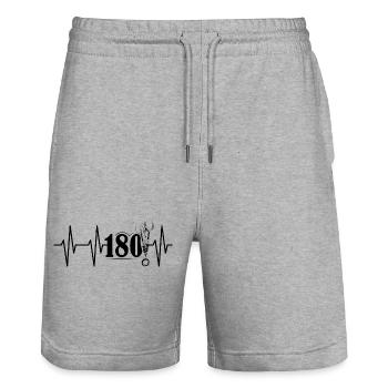 180 Darts Arrows Team Symbol icon Pulse Heartbeat - Stanley/Stella Trainer Unisex Organic Jogging Shorts - heather grey - Front - Nik (191cm) & Marisol (170cm)