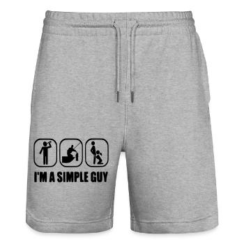I am a Simply Guy - Stanley/Stella Unisex Bio Joggingshorts Trainer  - Grau meliert - Vorne - Nik (191cm) & Marisol (170cm)