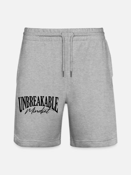 unbreakable gym mindset coach strong sugestion - Stanley/Stella Trainer Unisex Organic Jogging Shorts - heather grey