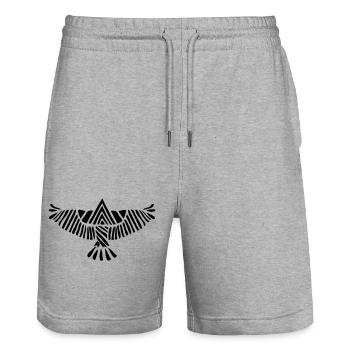 Eagle - Stanley/Stella Trainer Unisex Organic Jogging Shorts - heather grey - Front - Nik (191cm) & Marisol (170cm)