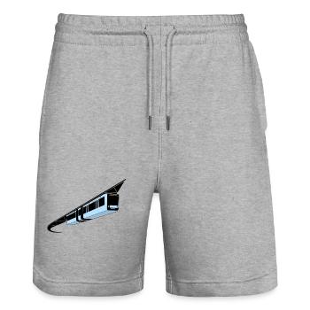 Wuppertal Schwebebahn bunt - Stanley/Stella Unisex Bio Joggingshorts Trainer  - Grau meliert - Vorne - Nik (191cm) & Marisol (170cm)