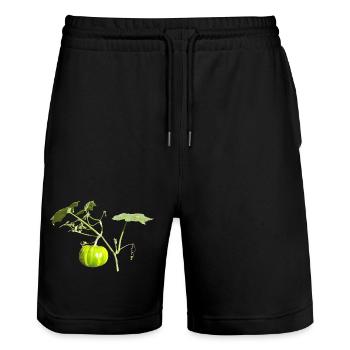 Pumpkin - Stanley/Stella Trainer Unisex Organic Jogging Shorts - black - Front - Nik (191cm) & Marisol (170cm)