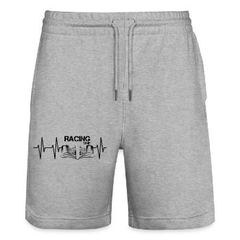 racing time Rennwagen Rennauto Formula Autos Puls - Stanley/Stella Unisex Bio Joggingshorts Trainer  - Grau meliert - Vorne - Nik (191cm) & Marisol (170cm)