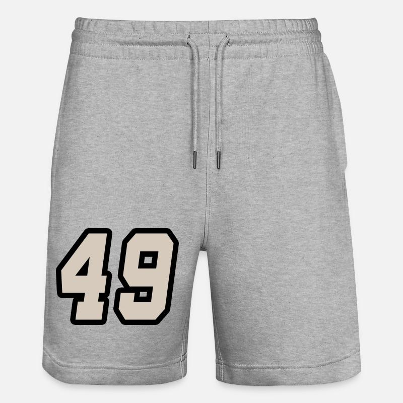Nummer neunundvierzig 49 - Stanley/Stella Unisex Bio Joggingshorts Trainer  - Grau meliert