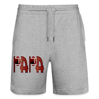 PAPA AMERICAN FOOTBALL VATER - Stanley/Stella Unisex Bio Joggingshorts Trainer  - Grau meliert - Vorne - Nik (191cm) & Marisol (170cm)