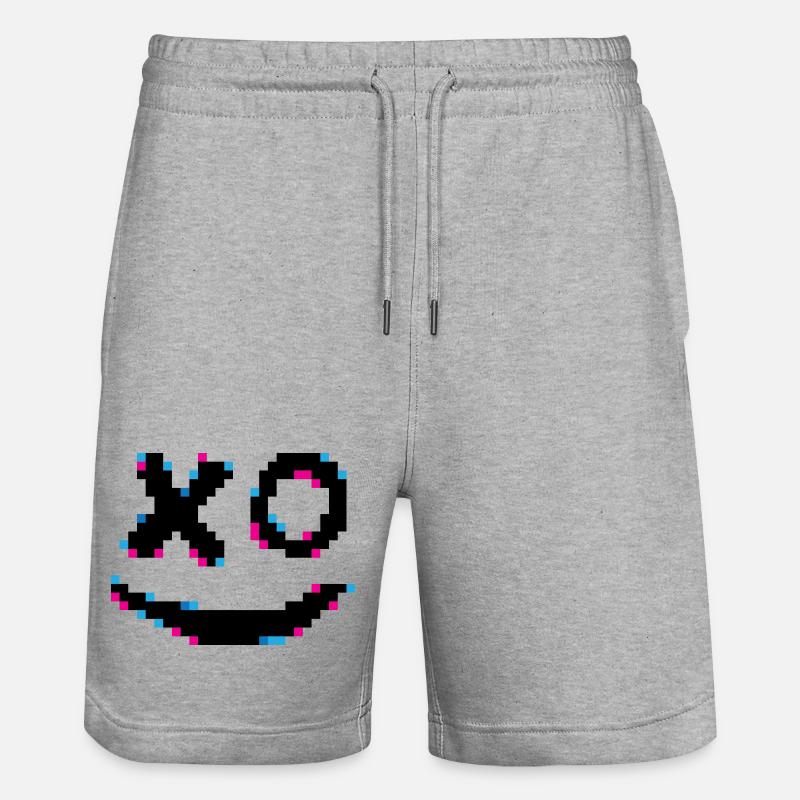 Neon-Pixel-Konfetti - Stanley/Stella Unisex Bio Joggingshorts Trainer  - Grau meliert