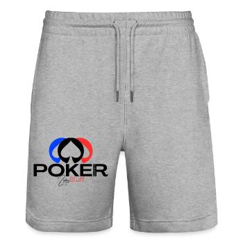 POKER Elegance "Zero bluff Poker outfit"  - Short de jogging bio TRAINER Stanley/Stella unisexe - gris chiné - Devant - Nik (191cm) & Marisol (170cm)