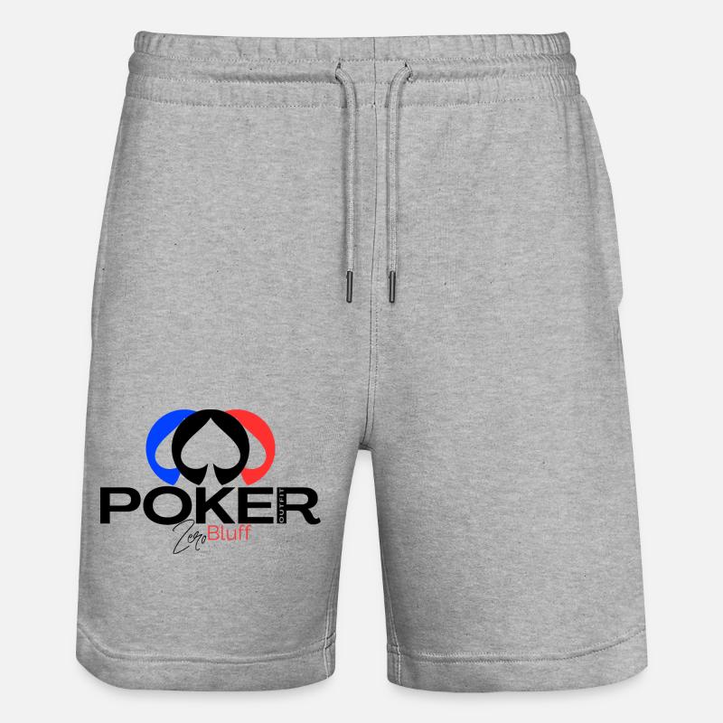 POKER Elegance "Zero bluff Poker outfit"  - Short de jogging bio TRAINER Stanley/Stella unisexe - gris chiné