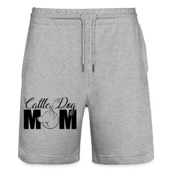 Cattle Dog Profil Mom Hunde Hund Wilsigns - Stanley/Stella Unisex Bio Joggingshorts Trainer  - Grau meliert - Vorne - Nik (191cm) & Marisol (170cm)