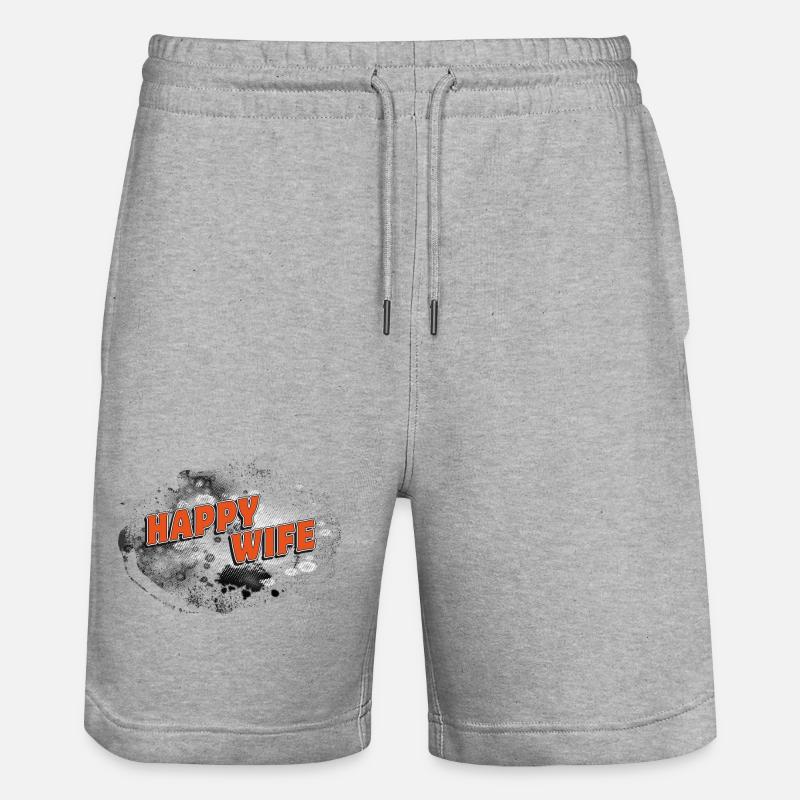 FEMME HEUREUSE Fond tempête rasteriert - Short de jogging bio TRAINER Stanley/Stella unisexe - gris chiné