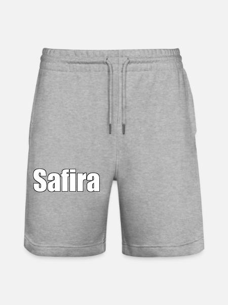 Safira - (Human Name) - Stanley/Stella Trainer Unisex Organic Jogging Shorts - heather grey