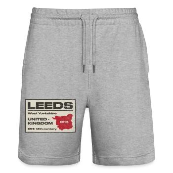 Leeds West Yorkshire Emblem - Stanley/Stella Unisex Bio Joggingshorts Trainer  - Grau meliert - Vorne - Nik (191cm) & Marisol (170cm)