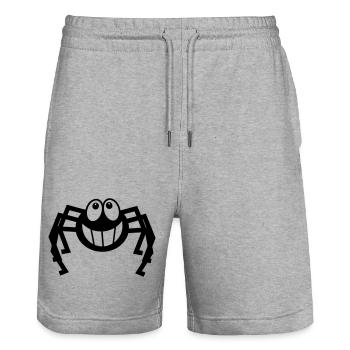 Spider laughing - Stanley/Stella Trainer Unisex Organic Jogging Shorts - heather grey - Front - Nik (191cm) & Marisol (170cm)