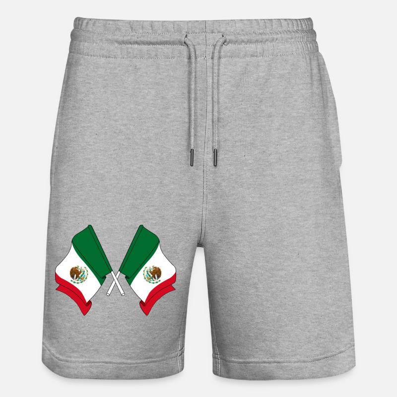 Deux drapeaux croisés du Mexique - Short de jogging bio TRAINER Stanley/Stella unisexe - gris chiné
