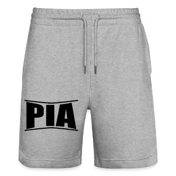 Pia T-Shirt Geschenkidee T-Shirt - Stanley/Stella Unisex Bio Joggingshorts Trainer  - Grau meliert - Vorne - Nik (191cm) & Marisol (170cm)
