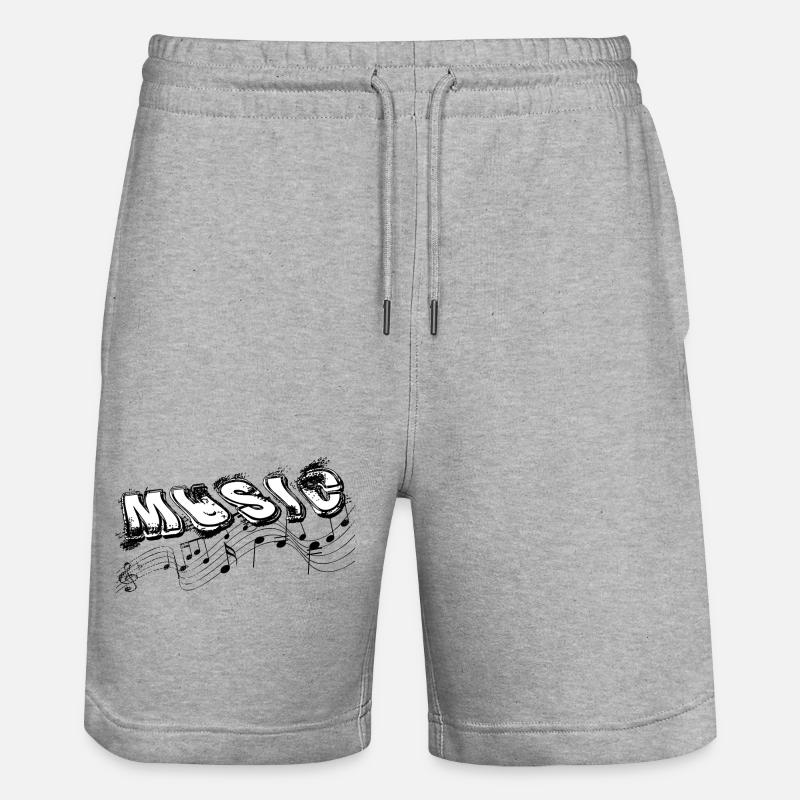 MUSIC Typo with notes - Stanley/Stella Unisex Bio Joggingshorts Trainer  - Grau meliert