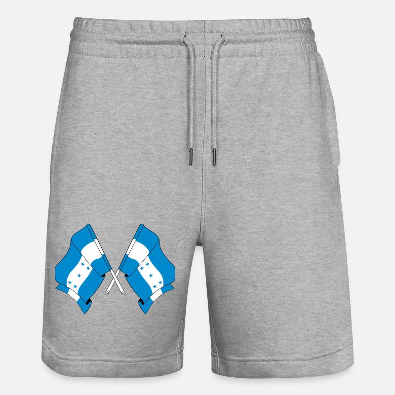 Deux drapeaux croisés du Honduras - Short de jogging bio TRAINER Stanley/Stella unisexe - gris chiné