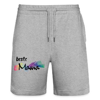 Beste Mama - best mummy - Stanley/Stella Unisex Bio Joggingshorts Trainer  - Grau meliert - Vorne - Nik (191cm) & Marisol (170cm)
