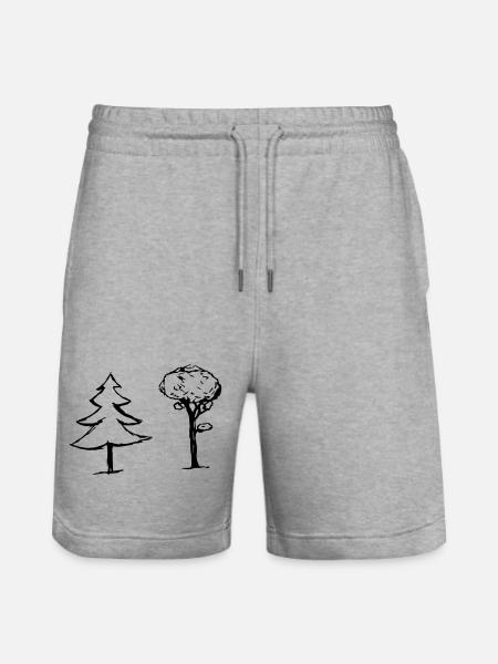 Bäume - Stanley/Stella Unisex Bio Joggingshorts Trainer - Grau meliert