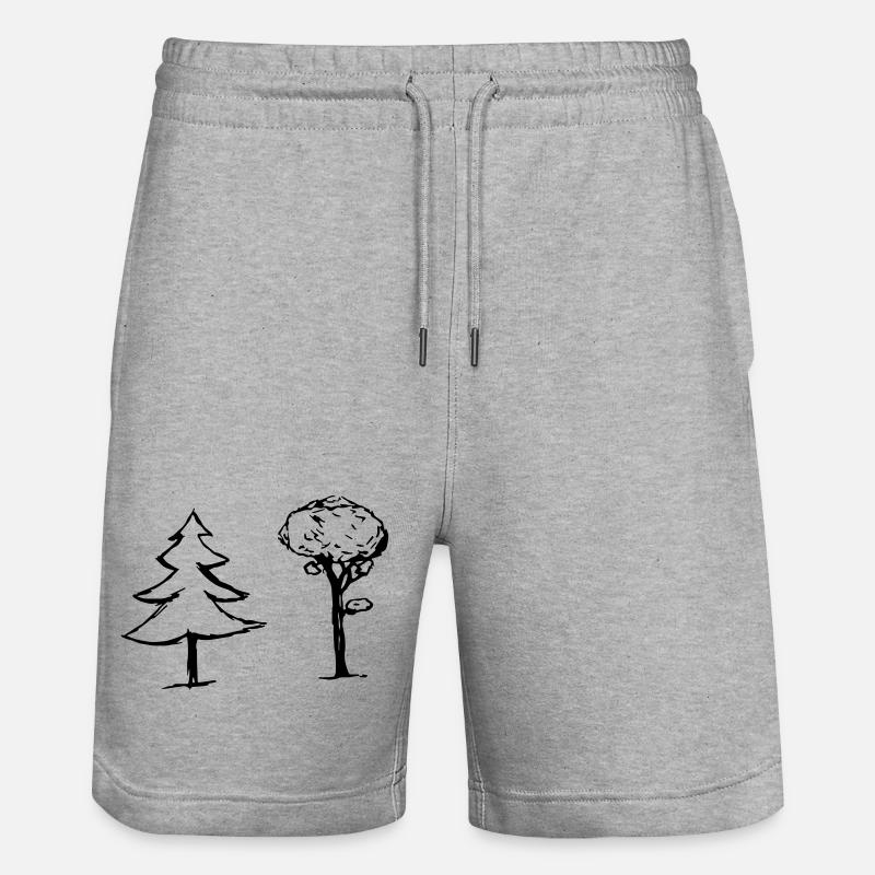 Bäume - Stanley/Stella Unisex Bio Joggingshorts Trainer - Grau meliert
