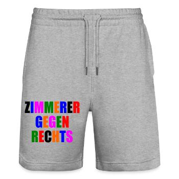 Zimmerer gegen rechts - Stanley/Stella Unisex Bio Joggingshorts Trainer  - Grau meliert - Vorne - Nik (191cm) & Marisol (170cm)