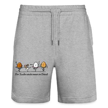 Ostern - Stanley/Stella Unisex Bio Joggingshorts Trainer  - Grau meliert - Vorne - Nik (191cm) & Marisol (170cm)