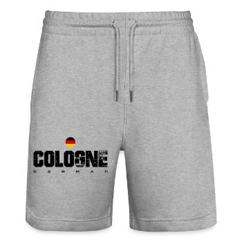 Deutsche Flagge Wappen Kreis - Stanley/Stella Unisex Bio Joggingshorts Trainer  - Grau meliert - Vorne - Nik (191cm) & Marisol (170cm)