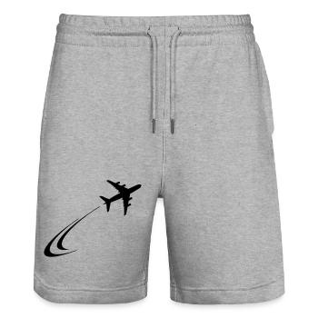 L’avion s’envole - Short de jogging bio TRAINER Stanley/Stella unisexe - gris chiné - Devant - Nik (191cm) & Marisol (170cm)