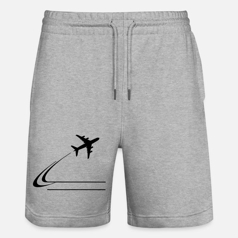 S’éloigner de l’avion - Short de jogging bio TRAINER Stanley/Stella unisexe - gris chiné