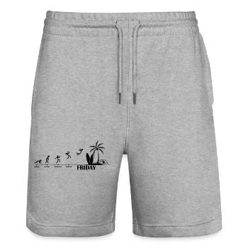 Enfin, Friday Beach Evolution - Short de jogging bio TRAINER Stanley/Stella unisexe - gris chiné - Devant - Nik (191cm) & Marisol (170cm)