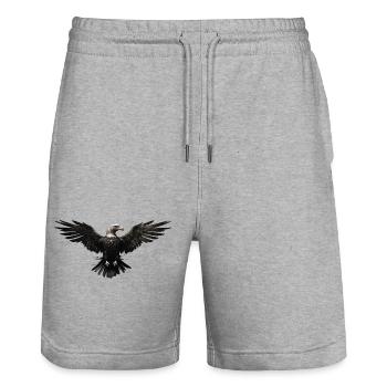 Adler - Stanley/Stella Unisex Bio Joggingshorts Trainer  - Grau meliert - Vorne - Nik (191cm) & Marisol (170cm)
