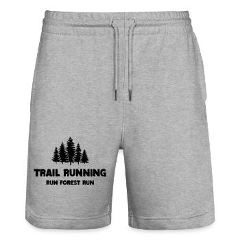 Trailrunning - Run Forest Run - Stanley/Stella Unisex Bio Joggingshorts Trainer  - Grau meliert - Vorne - Nik (191cm) & Marisol (170cm)