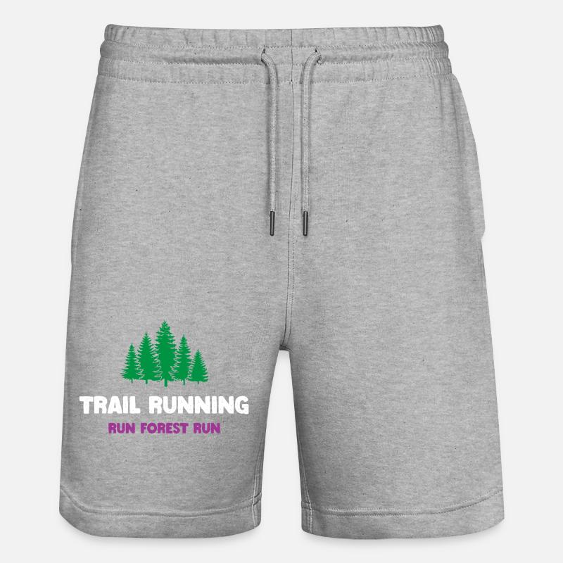 Trailrunning - Run Forest Run - Stanley/Stella Unisex Bio Joggingshorts Trainer  - Grau meliert