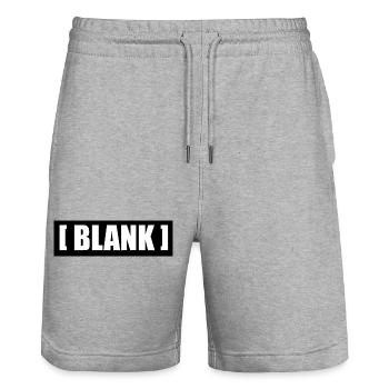 [ Blank ] No Logo Typography - Stanley/Stella Trainer Unisex Organic Jogging Shorts - heather grey - Front - Nik (191cm) & Marisol (170cm)