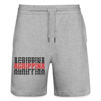 Agrippina t-shirt stacked text gift t-shirt - Stanley/Stella Trainer Unisex Organic Jogging Shorts - heather grey - Front - Nik (191cm) & Marisol (170cm)