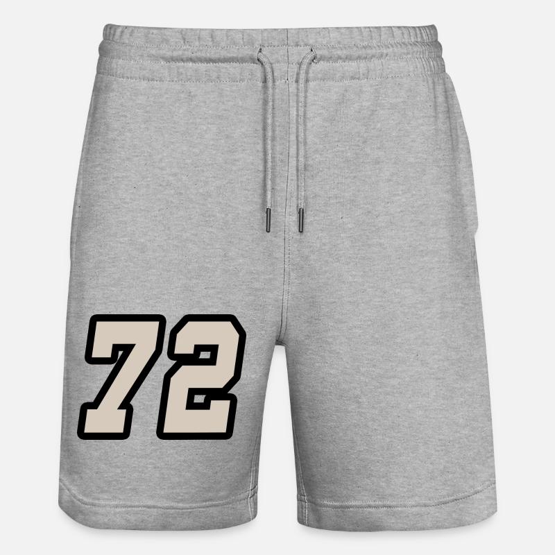 Nummer zweiundsiebzig 72 - Stanley/Stella Unisex Bio Joggingshorts Trainer  - Grau meliert