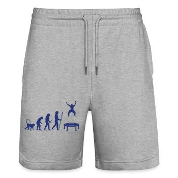 Development of the trampoline - Stanley/Stella Trainer Unisex Organic Jogging Shorts - heather grey - Front - Nik (191cm) & Marisol (170cm)