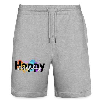 Happy birthday, Congratulations, Birthday - Stanley/Stella Trainer Unisex Organic Jogging Shorts - heather grey - Front - Nik (191cm) & Marisol (170cm)