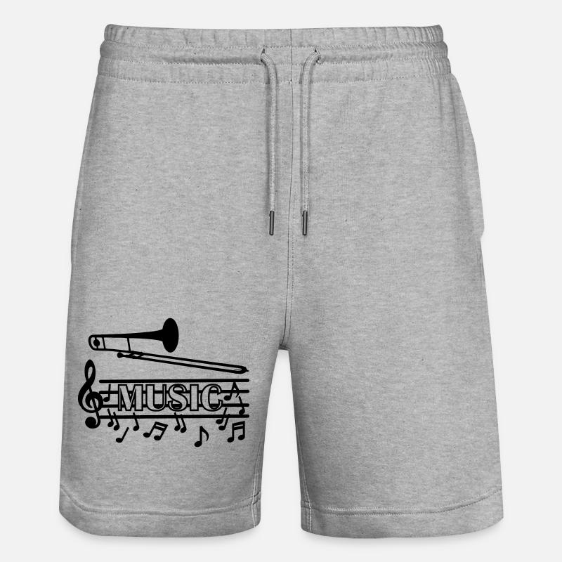 Logo de la musique du trombone - Short de jogging bio TRAINER Stanley/Stella unisexe - gris chiné