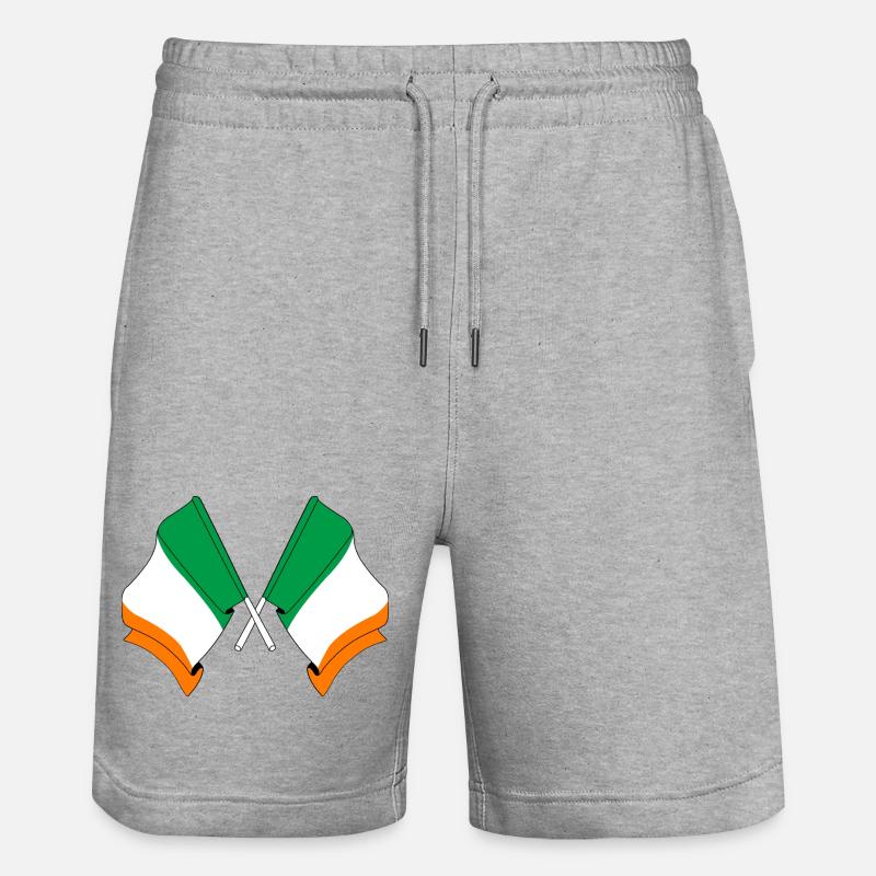 Deux drapeaux croisés de l’Irlande - Short de jogging bio TRAINER Stanley/Stella unisexe - gris chiné