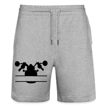Logo du sport automobile - Short de jogging bio TRAINER Stanley/Stella unisexe - gris chiné - Devant - Nik (191cm) & Marisol (170cm)
