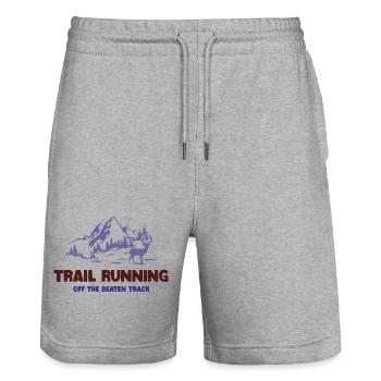 Trail Running - Hors des sentiers battus - Short de jogging bio TRAINER Stanley/Stella unisexe - gris chiné - Devant - Nik (191cm) & Marisol (170cm)