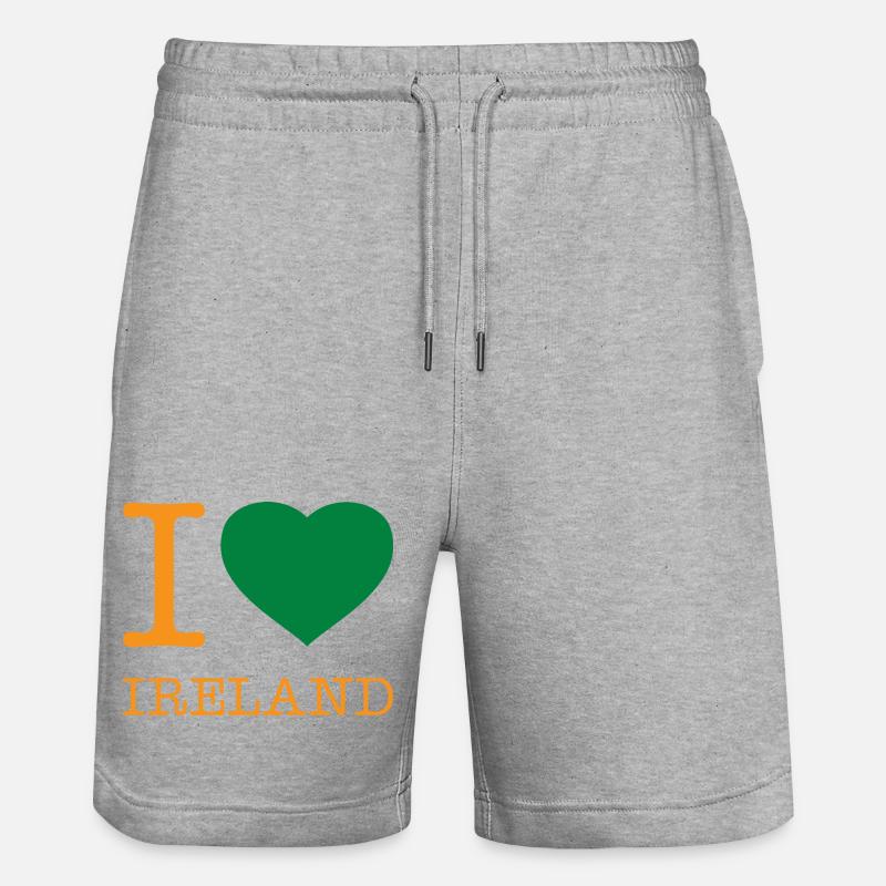 J’AIME L’IRLANDE - Short de jogging bio TRAINER Stanley/Stella unisexe - gris chiné