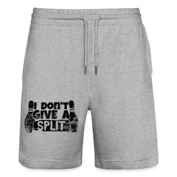 Drôle de dicton de bowling - Short de jogging bio TRAINER Stanley/Stella unisexe - gris chiné - Devant - Nik (191cm) & Marisol (170cm)