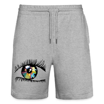 Iris - Short de jogging bio TRAINER Stanley/Stella unisexe - gris chiné - Devant - Nik (191cm) & Marisol (170cm)
