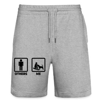 Me as a veterinarian - Stanley/Stella Trainer Unisex Organic Jogging Shorts - heather grey - Front - Nik (191cm) & Marisol (170cm)