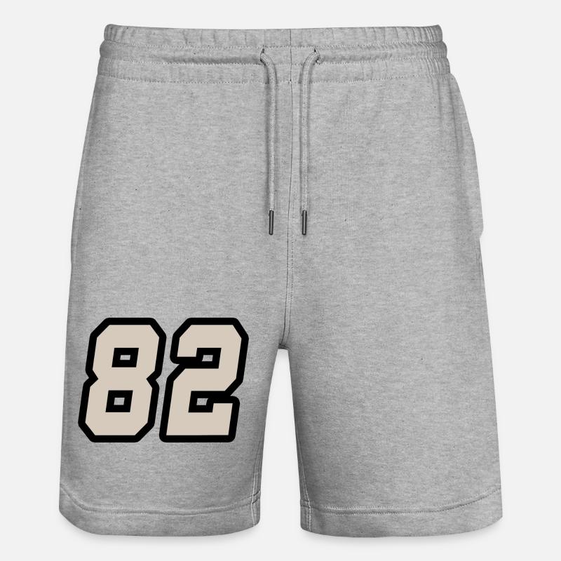Nummer zweiundachtzig 82 - Stanley/Stella Unisex Bio Joggingshorts Trainer  - Grau meliert
